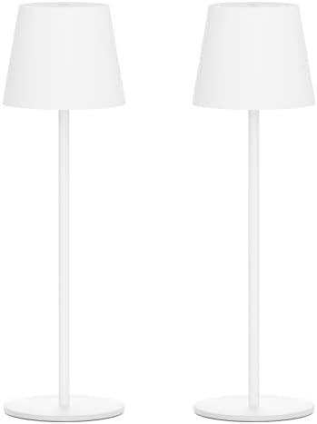 Klighten 2er Set LED Dimmbare Akku Tischlampe Blau – Kabellos, Warmlicht 3000K für Innen & Außen, USB-C, Aluminium, IP54