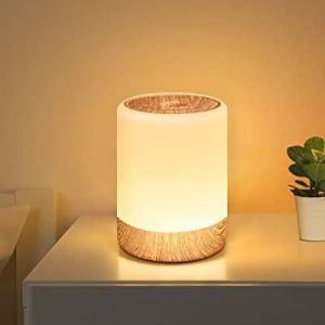 Touch Dimmbar Nachttischlampe - 256 RGB Farbwechsel LED, Kabellos für Schlafzimmer & Wohnzimmer, 2200mAh USB Aufladbar,