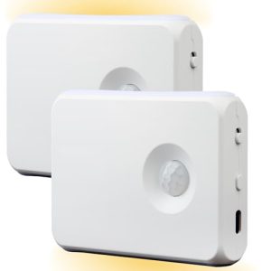 2 Stück LED Nachtlicht mit Bewegungsmelder – Wiederaufladbare USB C Beleuchtung für Schlafzimmer und Flur, 3000K Warmwei