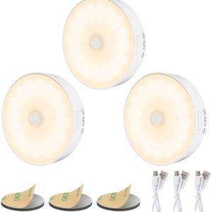 14 LEDs Nachtlicht von – Helle LED Schrankbeleuchtung mit Bewegungsmelder, USB-Akku, ideal für Flure, Schränke und Toil