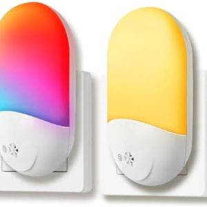 Opard Nachtlicht Steckdose für Kinder - RGB LED mit Dämmerungssensor, dimmbar, energiesparend, ideal für Kinderzimmer &