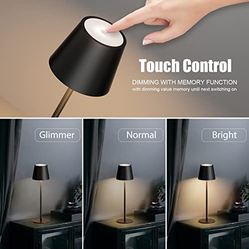 Klighten 2er Set LED Dimmbare Akku Tischlampe Blau – Kabellos, Warmlicht 3000K für Innen & Außen, USB-C, Aluminium, IP54