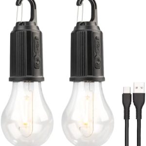 Lunartec Akku Leuchte 2er-Set: Leistungsstarke LED-Glühbirnen mit 120 Lumen für Camping und Garten