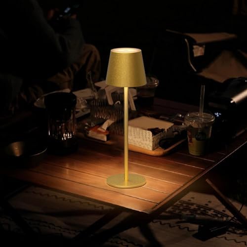 Klighten 2er Set LED Dimmbare Akku Tischlampe Blau – Kabellos, Warmlicht 3000K für Innen & Außen, USB-C, Aluminium, IP54