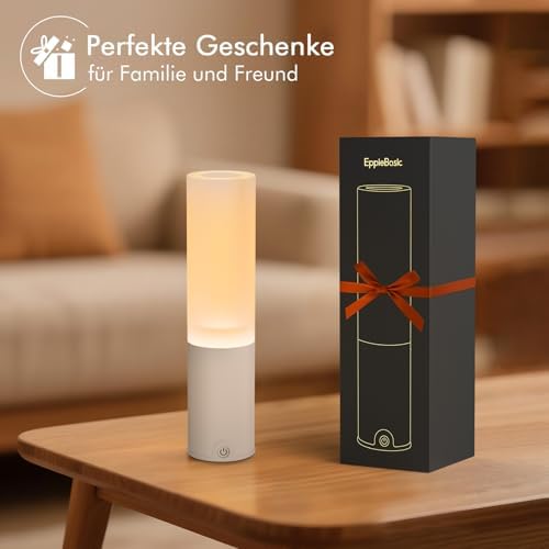 EppieBasic Kabellose LED Tischlampe: Modern dimmbare Touch-Lampe mit 5400mAh Akku für gemütliche Wohnzimmer-Ecken - Idea