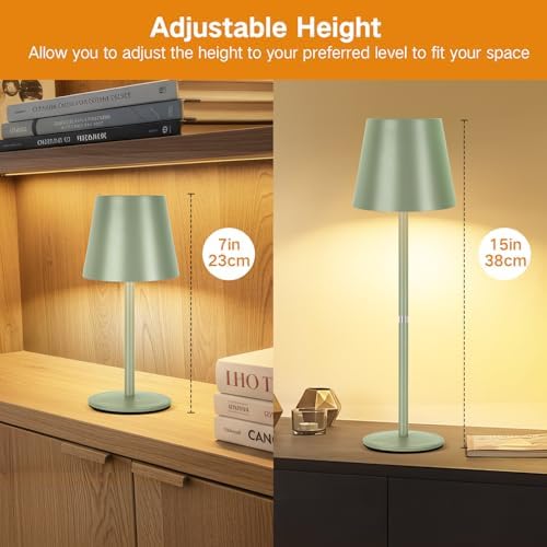 OUTON Kabellose LED Tischlampe 2er Set – Touch dimmbar, 3 Farbtemperaturen, IP54 wasserdicht, ideal für drinnen & drauße