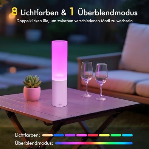 EppieBasic Kabellose LED Tischlampe: Modern dimmbare Touch-Lampe mit 5400mAh Akku für gemütliche Wohnzimmer-Ecken - Idea