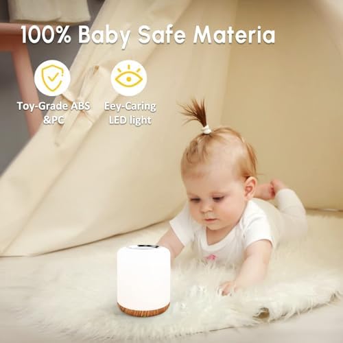 SOLIDEE Touch Dimmbar Nachttischlampe, LED Nachtlicht für Babys mit 256 RGB, ideal für Schlafzimmer und Wohnzimmer