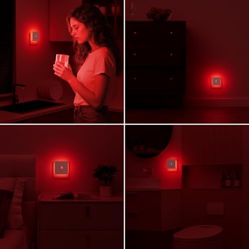 Nachtlicht Steckdose mit Bewegungsmelder – 2er Set, dimmbare LED für Kinderzimmer, Schlafzimmer und Flur – Schwarz