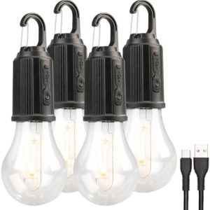 Lunartec USB aufladbare LED-Glühbirnen 4er-Set – 120 Lumen, ideal für Camping und Notfälle