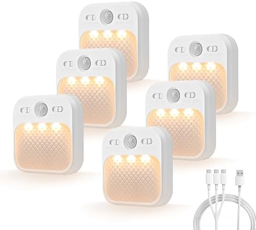 Wiederaufladbares Nachtlicht mit Bewegungsmelder – Sanfte LED Treppenbeleuchtung für Flur, Kinderzimmer und Schlafzimmer