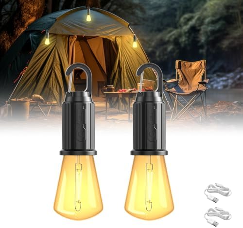 LED Campinglampe von , Wiederaufladbare Zeltlampe mit 3 Helligkeitsmodi, IP65 wasserdicht für Outdoor-Abenteuer und Notf