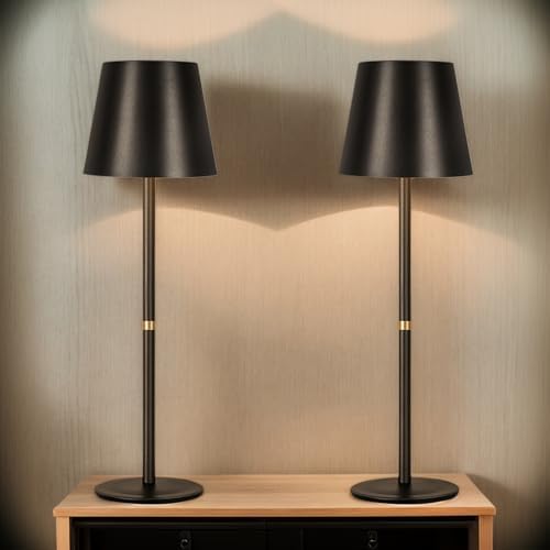 OUTON Kabellose LED Tischlampe 2er Set – Touch dimmbar, 3 Farbtemperaturen, IP54 wasserdicht, ideal für drinnen & drauße