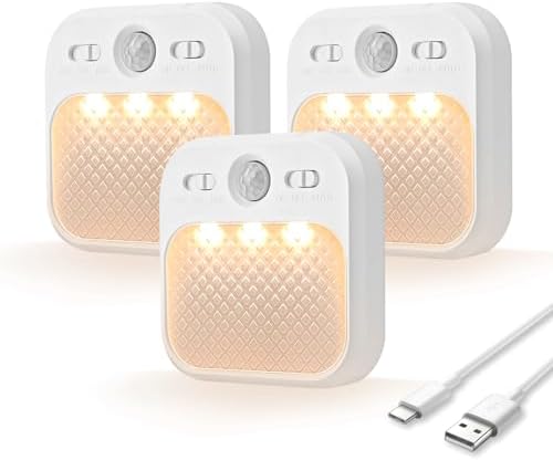 Wiederaufladbares Nachtlicht mit Bewegungsmelder – Sanfte LED Treppenbeleuchtung für Flur, Kinderzimmer und Schlafzimmer