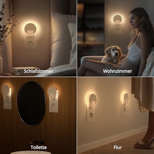 Lyridz Nachtlicht Steckdose mit Dämmerungssensor - Dimmbares LED Licht für Flur, Treppe, Schlafzimmer, Kinderzimmer - 2
