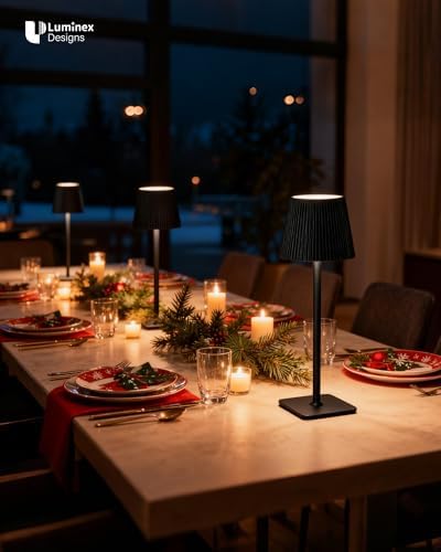 Kabellose LED Tischlampe von – Dimmbare Nachttischlampe mit Magnetköpfen, 3000K Weiß & RGB, IP54 Wasserdicht für Schlaf