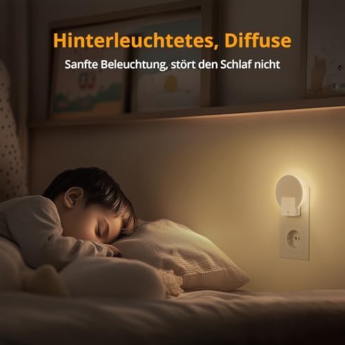 Lyridz Nachtlicht Steckdose mit Dämmerungssensor - Dimmbares LED Licht für Flur, Treppe, Schlafzimmer, Kinderzimmer - 2