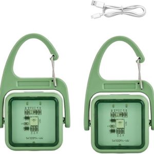 Hund Leuchtanhänger USB Aufladbar – 2 Stück LED Blinklicht für Schulranzen, Joggen & Sicherheit (Grün)
