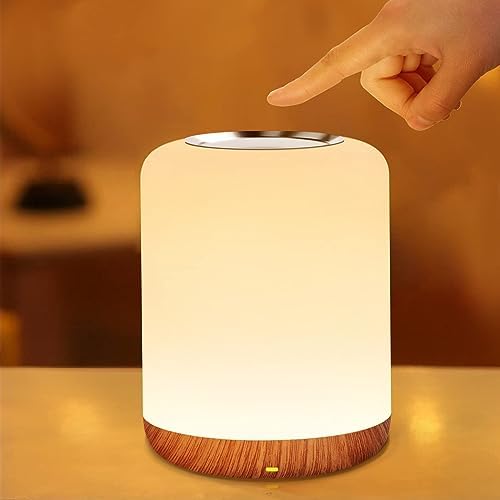 SOLIDEE Touch Dimmbar Nachttischlampe, LED Nachtlicht für Babys mit 256 RGB, ideal für Schlafzimmer und Wohnzimmer