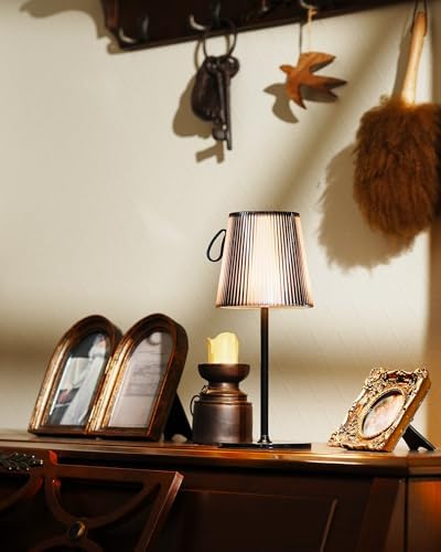 Kabellose LED Tischlampe von – Dimmbare Nachttischlampe mit Magnetköpfen, 3000K Weiß & RGB, IP54 Wasserdicht für Schlaf