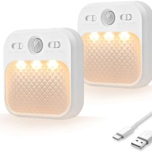 Wiederaufladbares Nachtlicht mit Bewegungsmelder – Sanfte LED Treppenbeleuchtung für Flur, Kinderzimmer und Schlafzimmer