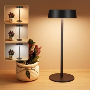 Suright Solar Tischlampe – Kabellos & USB-C Aufladbar, Dimmbar mit 3 Farbmodi, IP65 Wasserdicht für Innen & Außen