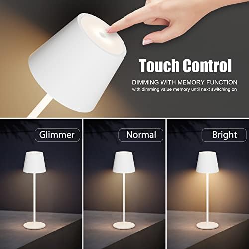 Klighten 2er Set LED Dimmbare Akku Tischlampe Blau – Kabellos, Warmlicht 3000K für Innen & Außen, USB-C, Aluminium, IP54