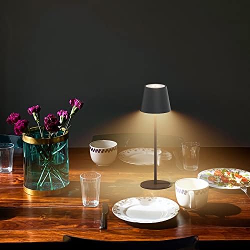 Klighten 2er Set LED Dimmbare Akku Tischlampe Blau – Kabellos, Warmlicht 3000K für Innen & Außen, USB-C, Aluminium, IP54