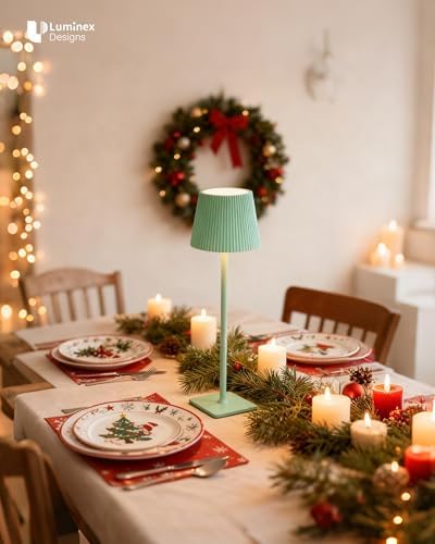 Kabellose LED Tischlampe von – Dimmbare Nachttischlampe mit Magnetköpfen, 3000K Weiß & RGB, IP54 Wasserdicht für Schlaf