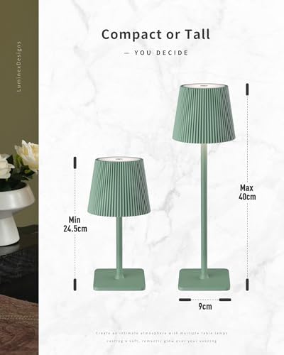 Kabellose LED Tischlampe von – Dimmbare Nachttischlampe mit Magnetköpfen, 3000K Weiß & RGB, IP54 Wasserdicht für Schlaf