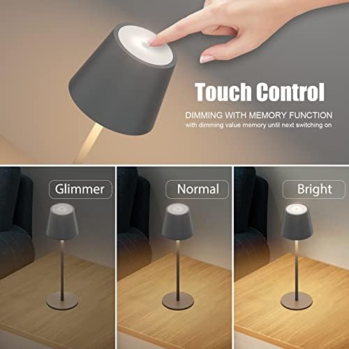 Klighten 2er Set LED Dimmbare Akku Tischlampe Blau – Kabellos, Warmlicht 3000K für Innen & Außen, USB-C, Aluminium, IP54