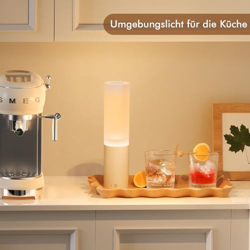 EppieBasic Kabellose LED Tischlampe: Modern dimmbare Touch-Lampe mit 5400mAh Akku für gemütliche Wohnzimmer-Ecken - Idea