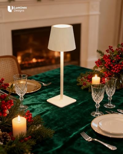 Kabellose LED Tischlampe von – Dimmbare Nachttischlampe mit Magnetköpfen, 3000K Weiß & RGB, IP54 Wasserdicht für Schlaf