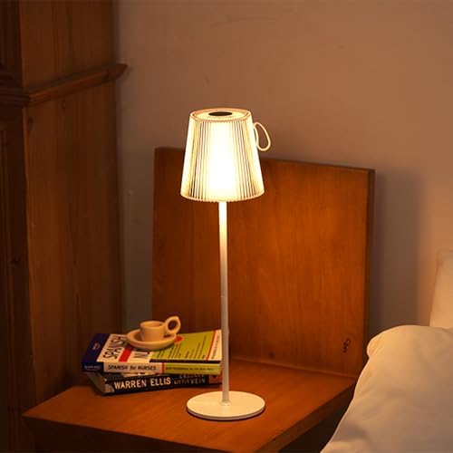 Kabellose LED Tischlampe von – Dimmbare Nachttischlampe mit Magnetköpfen, 3000K Weiß & RGB, IP54 Wasserdicht für Schlaf