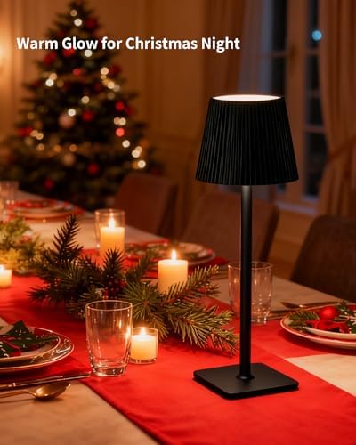 Kabellose LED Tischlampe von – Dimmbare Nachttischlampe mit Magnetköpfen, 3000K Weiß & RGB, IP54 Wasserdicht für Schlaf