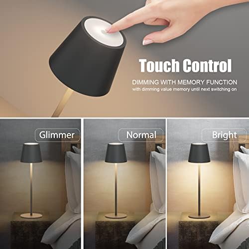 Klighten 2er Set LED Dimmbare Akku Tischlampe Blau – Kabellos, Warmlicht 3000K für Innen & Außen, USB-C, Aluminium, IP54