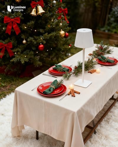 Kabellose LED Tischlampe von – Dimmbare Nachttischlampe mit Magnetköpfen, 3000K Weiß & RGB, IP54 Wasserdicht für Schlaf