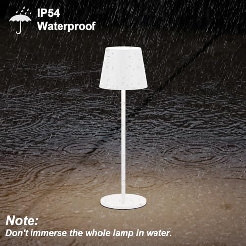 Klighten 2er Set LED Dimmbare Akku Tischlampe Blau – Kabellos, Warmlicht 3000K für Innen & Außen, USB-C, Aluminium, IP54