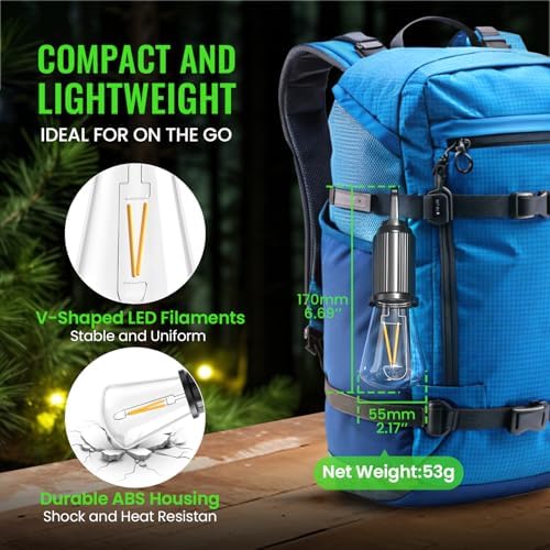 LED Campinglampe von , Wiederaufladbare Zeltlampe mit 3 Helligkeitsmodi, IP65 wasserdicht für Outdoor-Abenteuer und Notf
