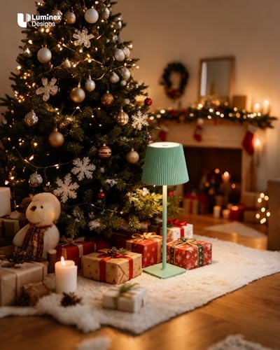 Kabellose LED Tischlampe von – Dimmbare Nachttischlampe mit Magnetköpfen, 3000K Weiß & RGB, IP54 Wasserdicht für Schlaf