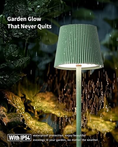 Kabellose LED Tischlampe von – Dimmbare Nachttischlampe mit Magnetköpfen, 3000K Weiß & RGB, IP54 Wasserdicht für Schlaf