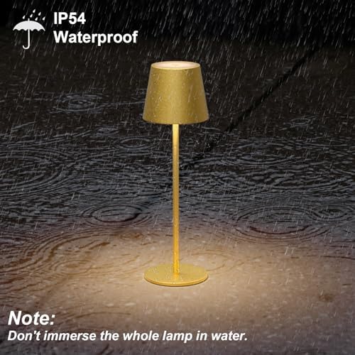 Klighten 2er Set LED Dimmbare Akku Tischlampe Blau – Kabellos, Warmlicht 3000K für Innen & Außen, USB-C, Aluminium, IP54