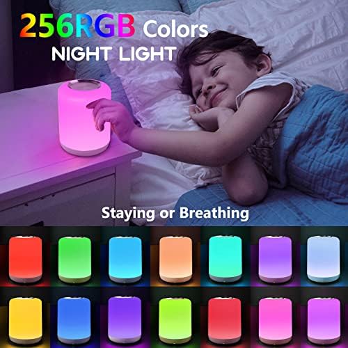 SOLIDEE Touch Dimmbar Nachttischlampe, LED Nachtlicht für Babys mit 256 RGB, ideal für Schlafzimmer und Wohnzimmer