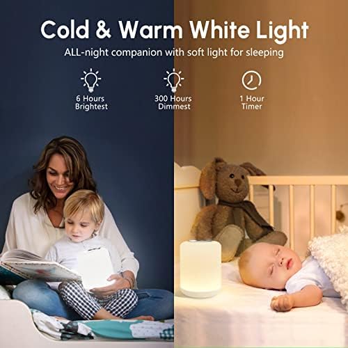SOLIDEE Touch Dimmbar Nachttischlampe, LED Nachtlicht für Babys mit 256 RGB, ideal für Schlafzimmer und Wohnzimmer