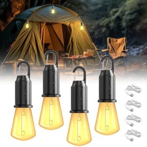 Hochwertige LED Campinglampe Aufladbar – 3 Helligkeitsmodi, IP65 Wasserdicht, 4er Set für Outdoor Abenteuer & Notfälle
