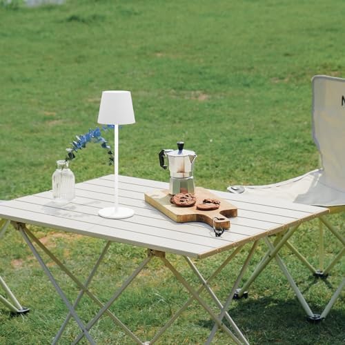 Klighten 2er Set LED Dimmbare Akku Tischlampe Blau – Kabellos, Warmlicht 3000K für Innen & Außen, USB-C, Aluminium, IP54