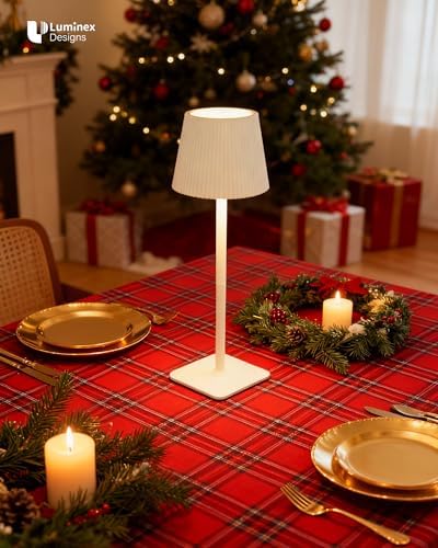 Kabellose LED Tischlampe von – Dimmbare Nachttischlampe mit Magnetköpfen, 3000K Weiß & RGB, IP54 Wasserdicht für Schlaf