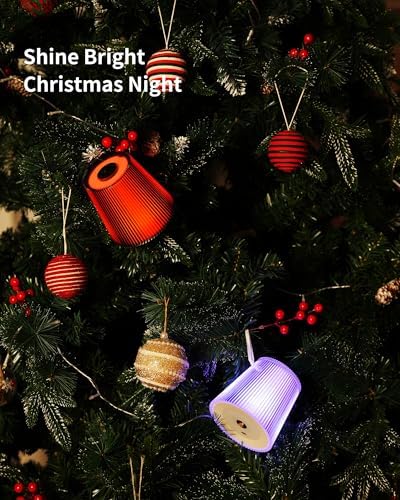 Kabellose LED Tischlampe von – Dimmbare Nachttischlampe mit Magnetköpfen, 3000K Weiß & RGB, IP54 Wasserdicht für Schlaf