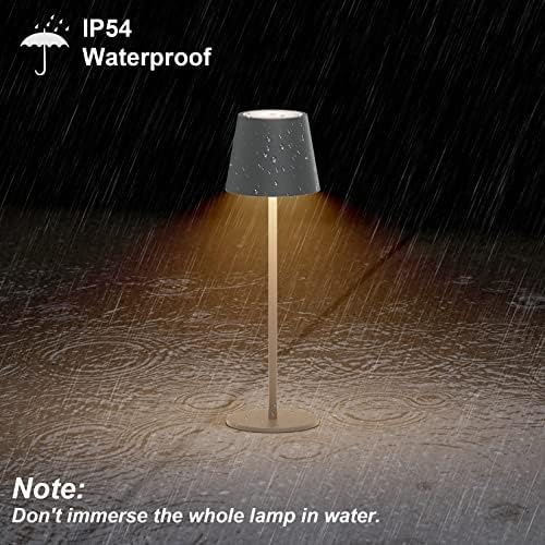 Klighten 2er Set LED Dimmbare Akku Tischlampe Blau – Kabellos, Warmlicht 3000K für Innen & Außen, USB-C, Aluminium, IP54