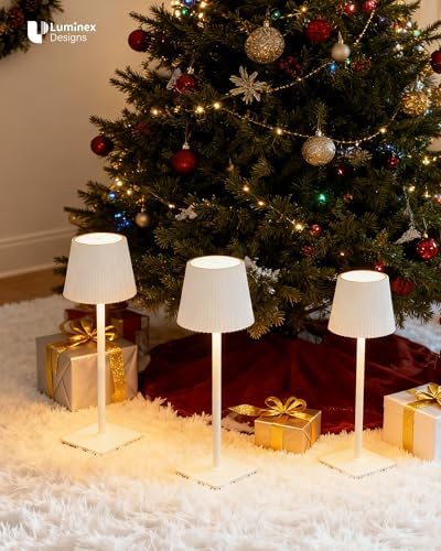 Kabellose LED Tischlampe von – Dimmbare Nachttischlampe mit Magnetköpfen, 3000K Weiß & RGB, IP54 Wasserdicht für Schlaf